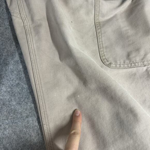 Duluth Trading Co Cargo Pants Mens 36X30 Beige Khaki Straight Leg Workwear Flaws - Picture 7 of 13